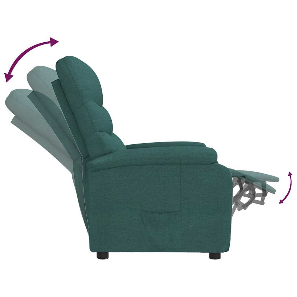 vidaXL Recliner Chair Dark Green Fabric - 66281