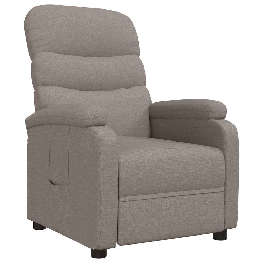 vidaXL Recliner Chair Taupe Fabric - 66292