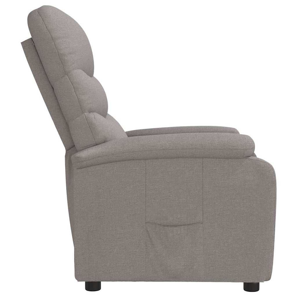 vidaXL Recliner Chair Taupe Fabric - 66292