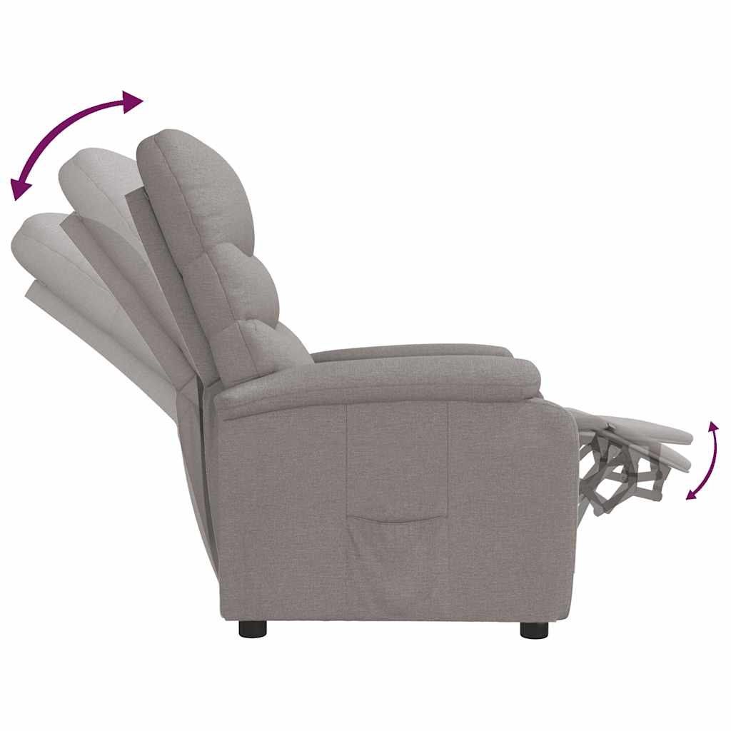 vidaXL Recliner Chair Taupe Fabric - 66292
