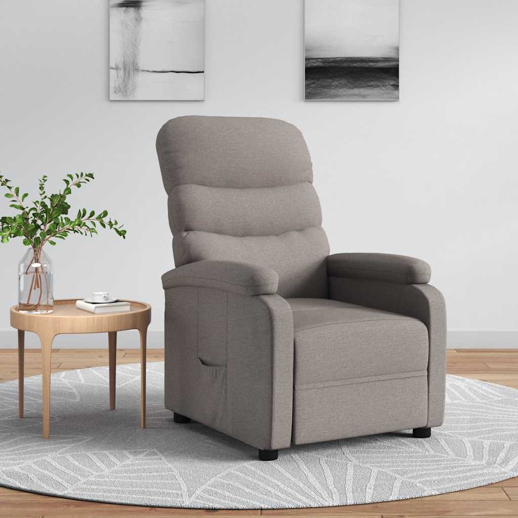 vidaXL Recliner Chair Taupe Fabric - 66292