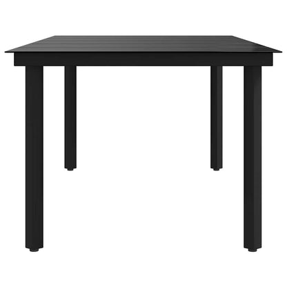 vidaXL Garden Dining Table Black 200x100x74 cm Steel and Glass
