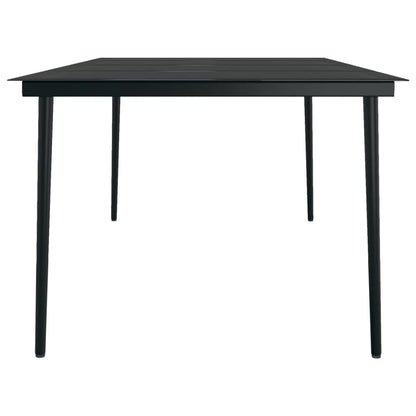 vidaXL Garden Dining Table Black 200x100x74 cm Steel and Glass - 23130
