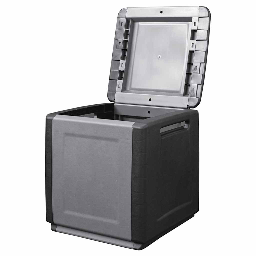 vidaXL Garden Storage Box 54x53x57 cm 130 L Dark Grey and Black