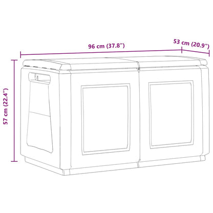vidaXL Garden Storage Box 96x53x57 cm 230 L Dark Grey and Black
