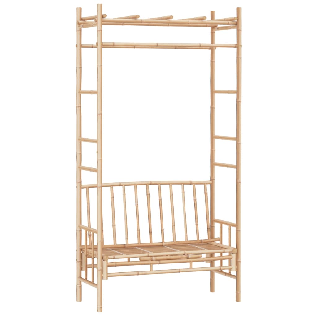 vidaXL Garden Bench with Pergola 116 cm Bamboo - Brown
