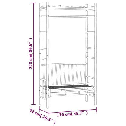 vidaXL Garden Bench with Pergola 116 cm Bamboo - Brown