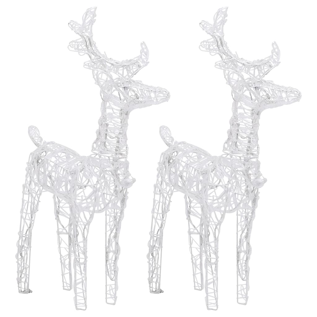vidaXL Reindeers & Sleigh Christmas Decoration 320 LEDs Acrylic - Warm white - 43 x 11 x 55 cm (6 pcs)