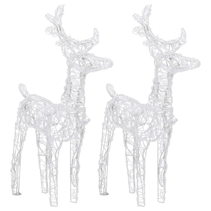 vidaXL Reindeers & Sleigh Christmas Decoration 320 LEDs Acrylic - Warm white - 43 x 11 x 55 cm (6 pcs)