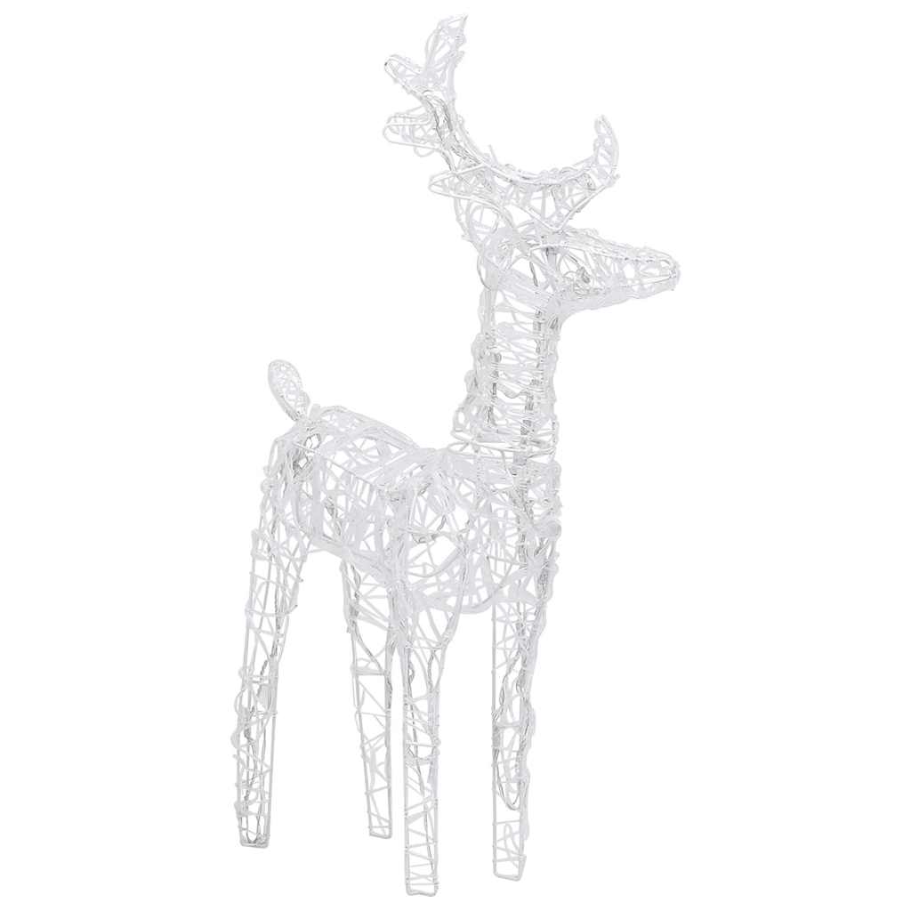vidaXL Reindeers & Sleigh Christmas Decoration 320 LEDs Acrylic - White - 52 x 28 x 34 cm