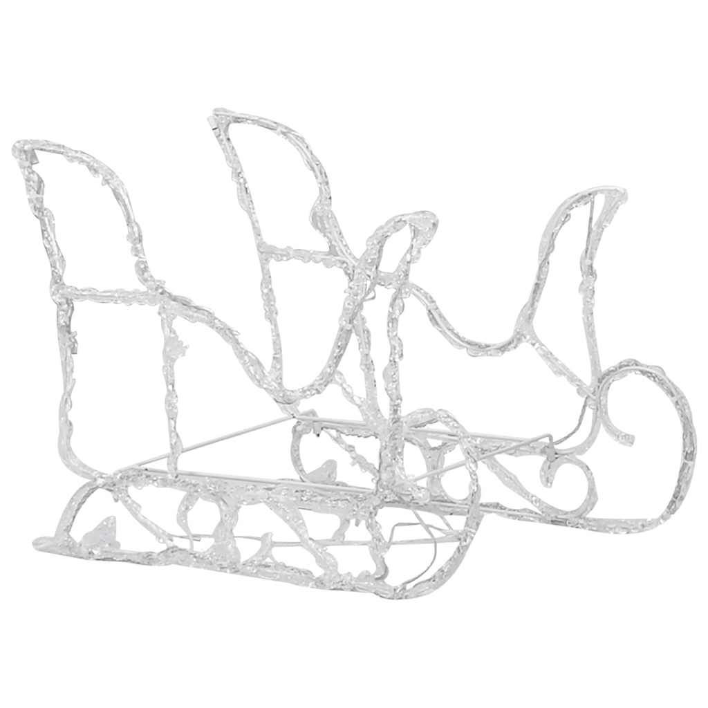vidaXL Reindeers & Sleigh Christmas Decoration 320 LEDs Acrylic - White - 52 x 28 x 34 cm