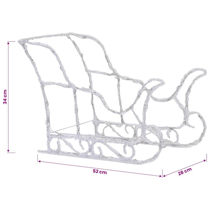 vidaXL Reindeers & Sleigh Christmas Decoration 320 LEDs Acrylic - Multicolour - 52 x 28 x 34 cm