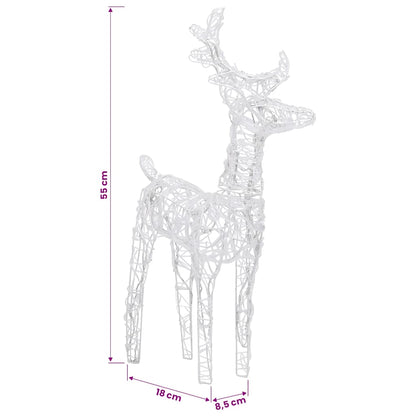 vidaXL Reindeers & Sleigh Christmas Decoration 320 LEDs Acrylic - Multicolour - 52 x 28 x 34 cm