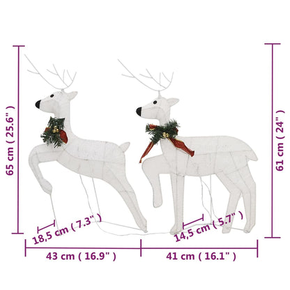 vidaXL Reindeer & Sleigh Christmas Decoration 100 LEDs Outdoor White