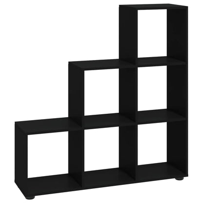 vidaXL Staircase Bookcase Black 107 cm Engineered Wood - 104 x 29 x 107 cm