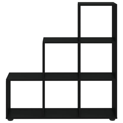 vidaXL Staircase Bookcase Black 107 cm Engineered Wood - 104 x 29 x 107 cm