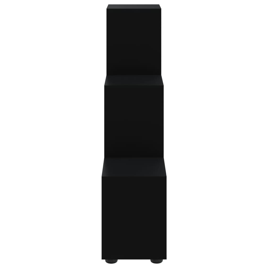 vidaXL Staircase Bookcase Black 107 cm Engineered Wood - 104 x 29 x 107 cm