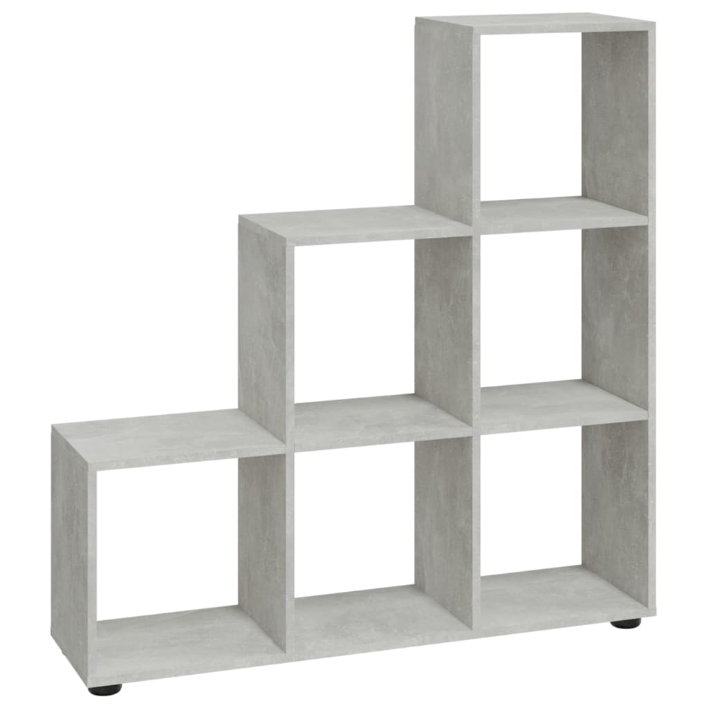 vidaXL Staircase Bookcase Concrete Grey 107 cm Engineered Wood - 104 x 29 x 107 cm
