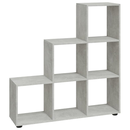 vidaXL Staircase Bookcase Concrete Grey 107 cm Engineered Wood - 104 x 29 x 107 cm