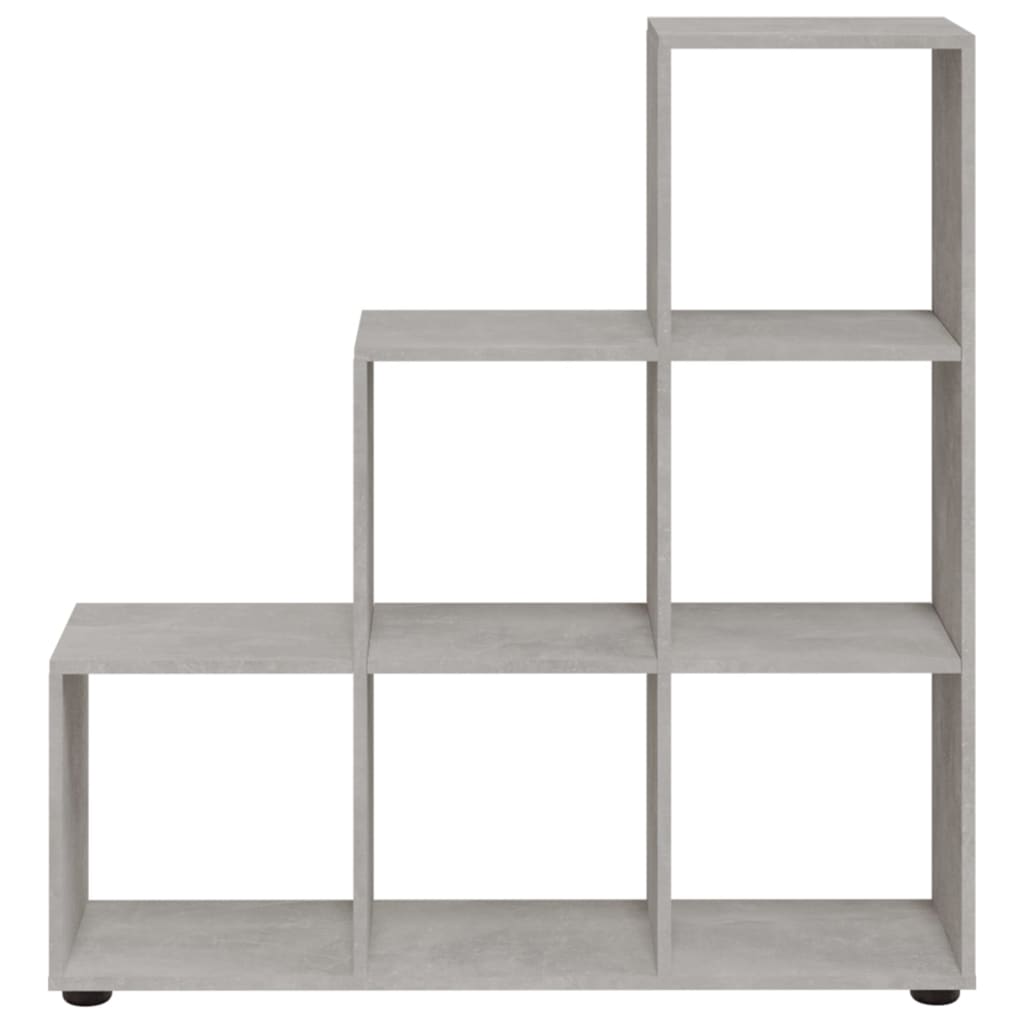 vidaXL Staircase Bookcase Concrete Grey 107 cm Engineered Wood - 104 x 29 x 107 cm