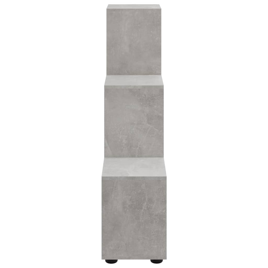 vidaXL Staircase Bookcase Concrete Grey 107 cm Engineered Wood - 104 x 29 x 107 cm