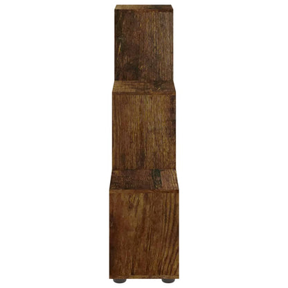 vidaXL Staircase Bookcase Smoked Oak 107 cm Engineered Wood - Brown - 104 x 29 x 107 cm