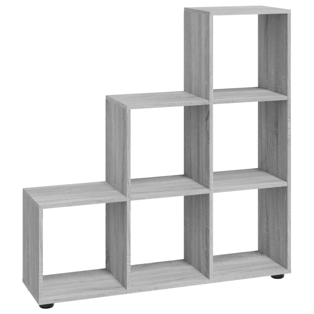 vidaXL Staircase Bookcase Grey Sonoma 107 cm Engineered Wood - 104 x 29 x 107 cm