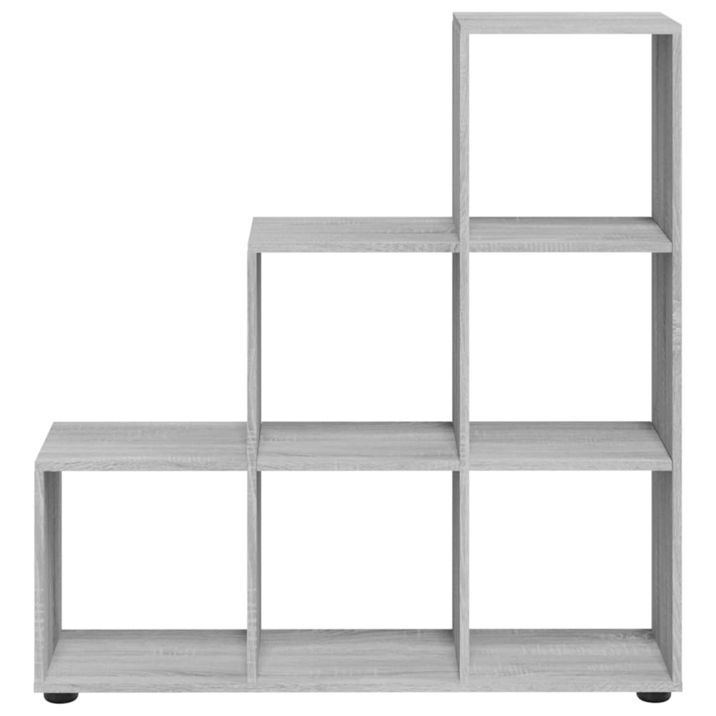 vidaXL Staircase Bookcase Grey Sonoma 107 cm Engineered Wood - 104 x 29 x 107 cm