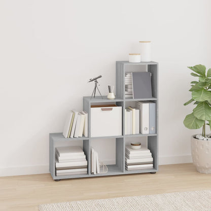 vidaXL Staircase Bookcase Grey Sonoma 107 cm Engineered Wood - 104 x 29 x 107 cm