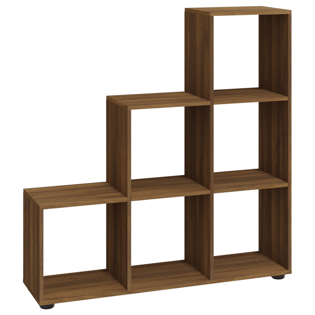 vidaXL Staircase Bookcase Brown Oak 107 cm Engineered Wood - 104 x 29 x 107 cm