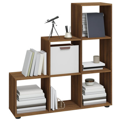 vidaXL Staircase Bookcase Brown Oak 107 cm Engineered Wood - 104 x 29 x 107 cm