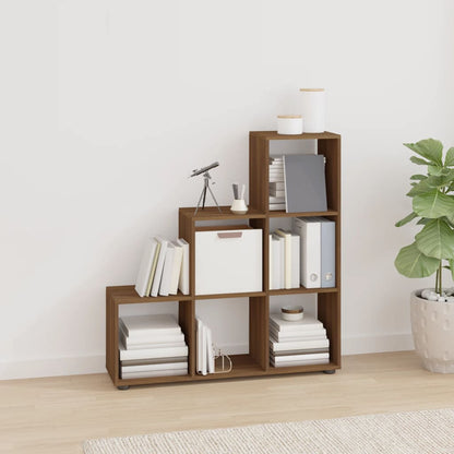 vidaXL Staircase Bookcase Brown Oak 107 cm Engineered Wood - 104 x 29 x 107 cm