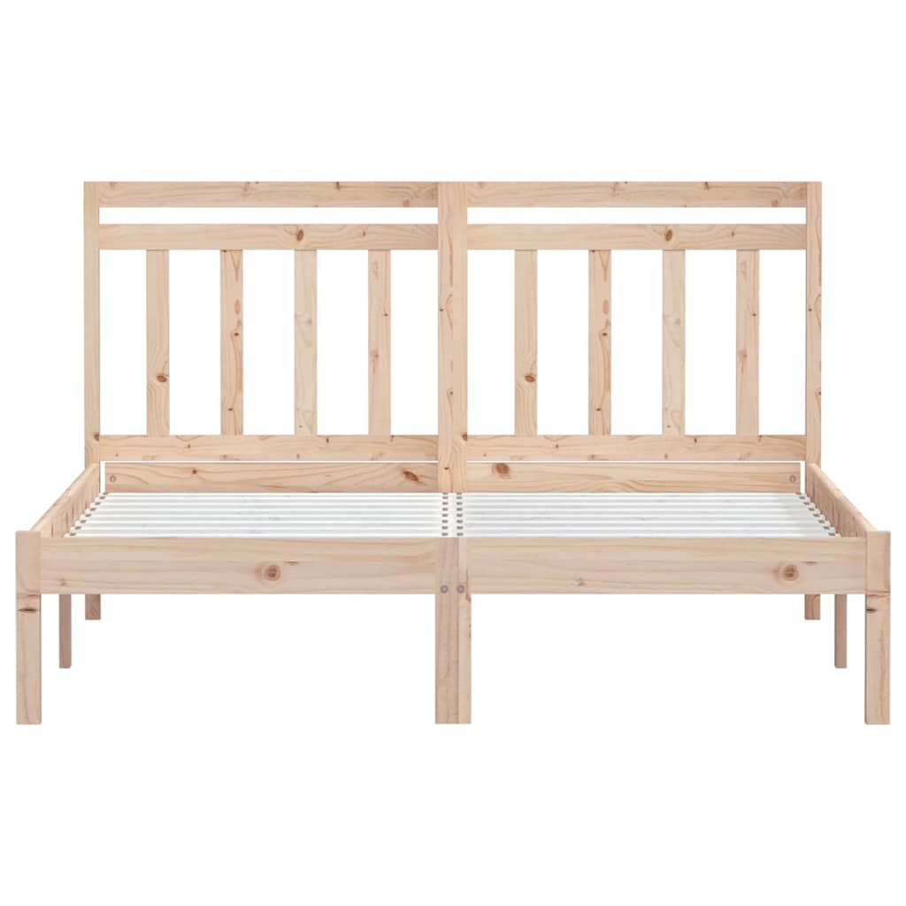 vidaXL Bed Frame without Mattress Solid Wood 140x200 cm - Brown - 205.5 x 146 x 100 cm
