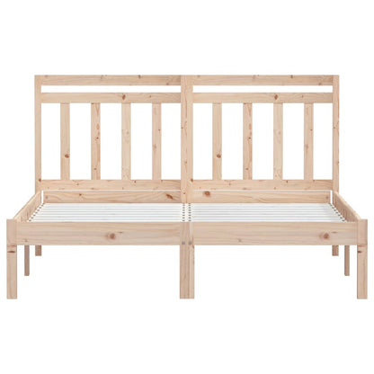 vidaXL Bed Frame without Mattress Solid Wood 140x200 cm - Brown - 205.5 x 146 x 100 cm