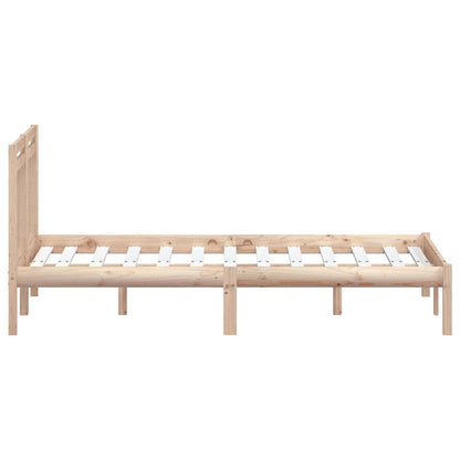 vidaXL Bed Frame without Mattress Solid Wood 140x200 cm - Brown - 205.5 x 146 x 100 cm