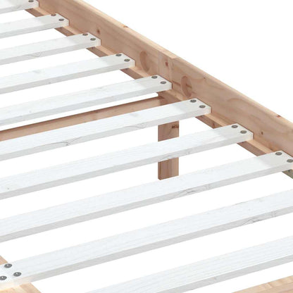 vidaXL Bed Frame without Mattress Solid Wood 140x200 cm - Brown - 205.5 x 146 x 100 cm