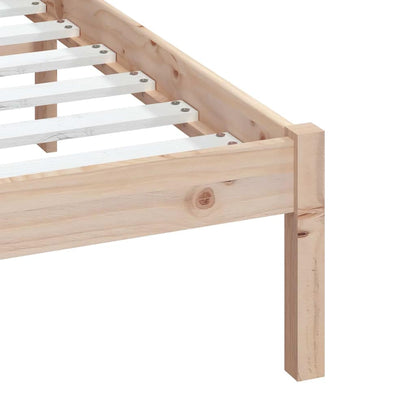 vidaXL Bed Frame without Mattress Solid Wood 140x200 cm - Brown - 205.5 x 146 x 100 cm