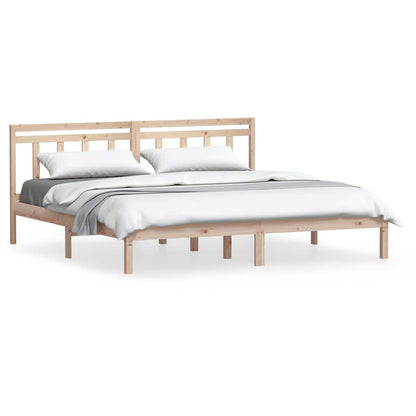 vidaXL Bed Frame without Mattress Solid Wood 160x200 cm - Brown - 205.5 x 166 x 100 cm