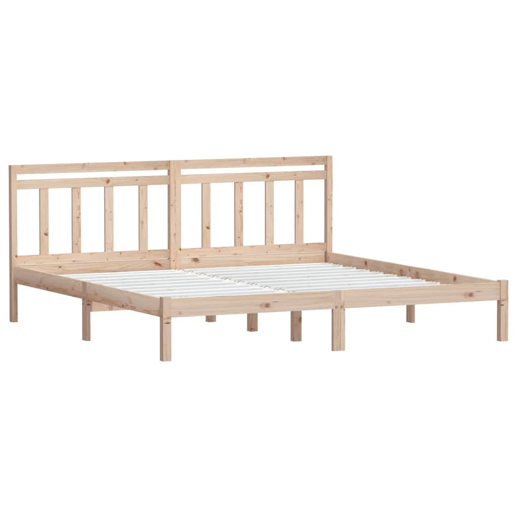 vidaXL Bed Frame without Mattress Solid Wood 160x200 cm - Brown - 205.5 x 166 x 100 cm