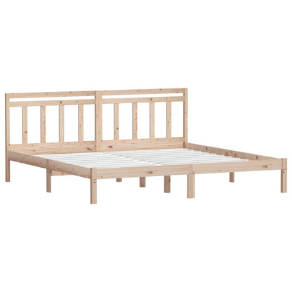 vidaXL Bed Frame without Mattress Solid Wood 160x200 cm - Brown - 205.5 x 166 x 100 cm