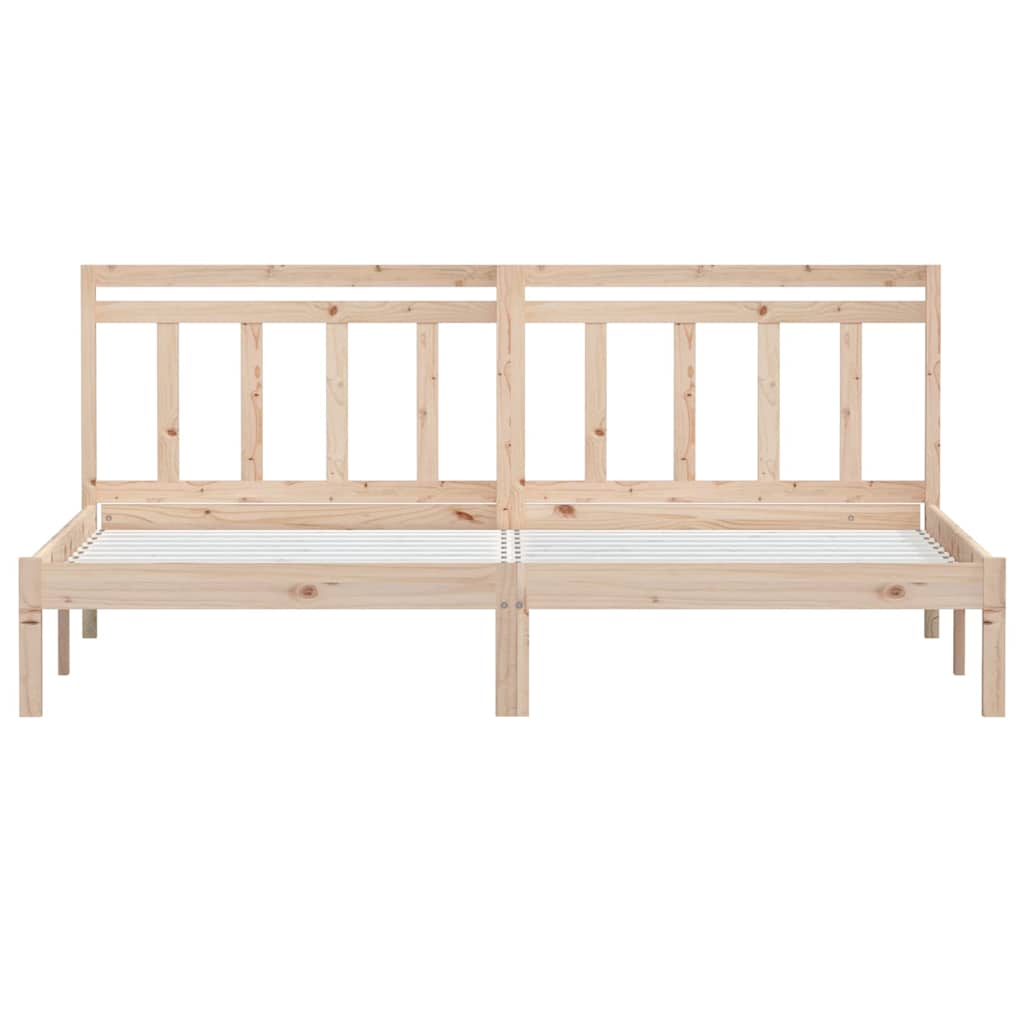 vidaXL Bed Frame without Mattress Solid Wood 160x200 cm - Brown - 205.5 x 166 x 100 cm