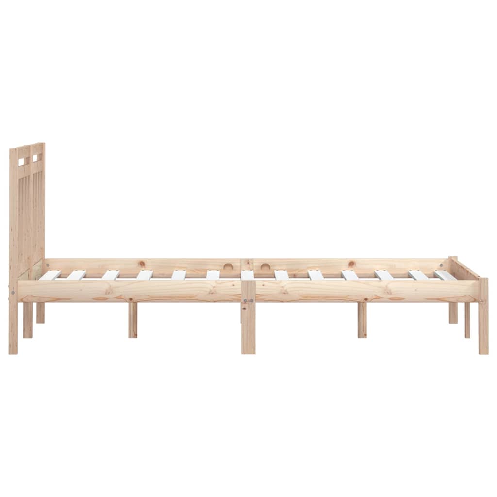 vidaXL Bed Frame without Mattress Solid Wood 160x200 cm - Brown - 205.5 x 166 x 100 cm