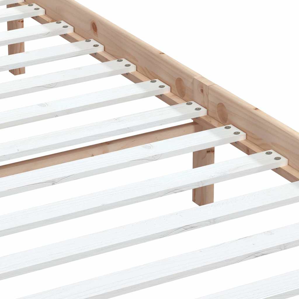 vidaXL Bed Frame without Mattress Solid Wood 160x200 cm - Brown - 205.5 x 166 x 100 cm