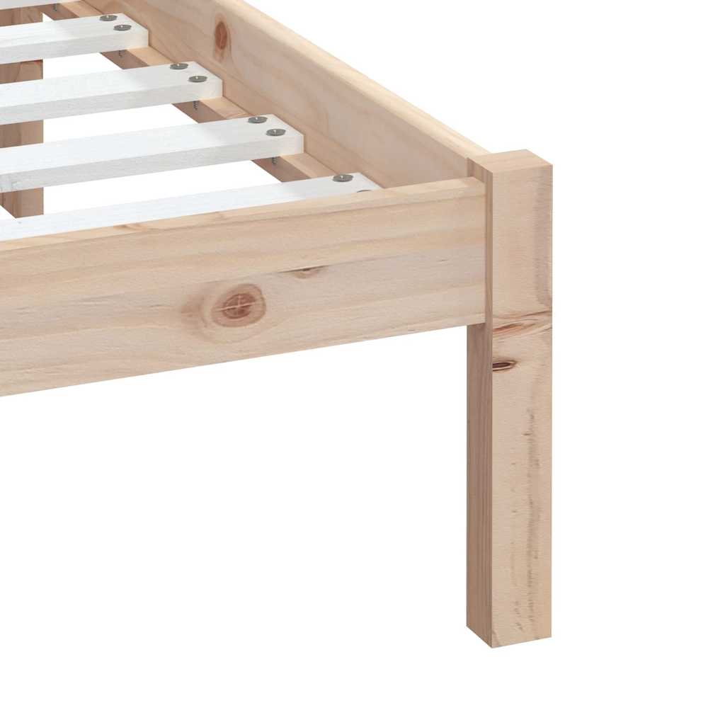 vidaXL Bed Frame without Mattress Solid Wood 160x200 cm - Brown - 205.5 x 166 x 100 cm