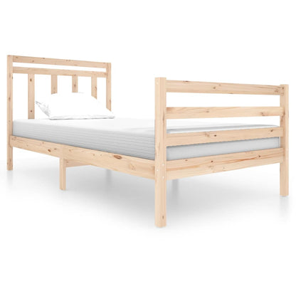 vidaXL Bed Frame without Mattress Solid Wood 100x200 cm - Brown - 205.5 x 106 x 100 cm