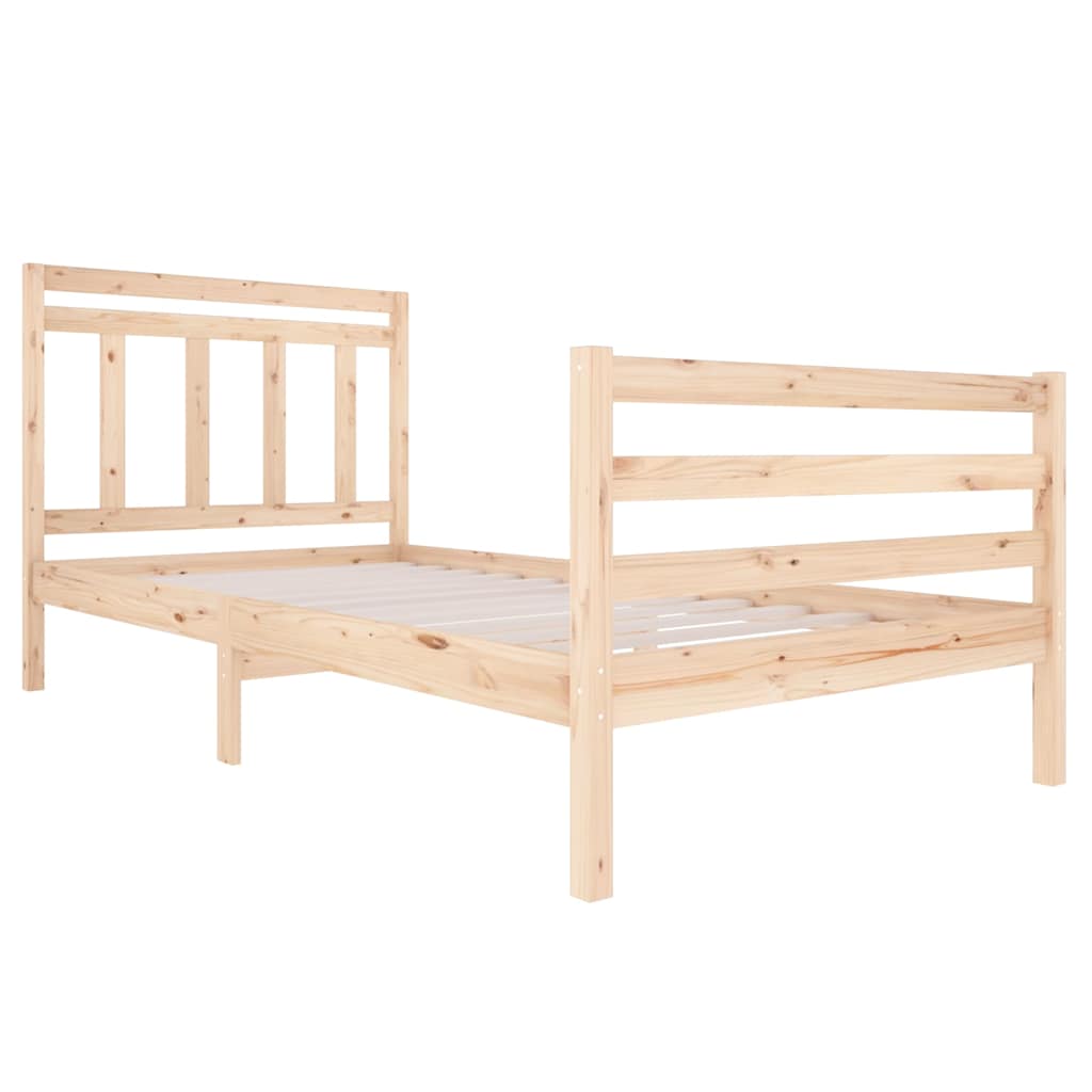 vidaXL Bed Frame without Mattress Solid Wood 100x200 cm - Brown - 205.5 x 106 x 100 cm