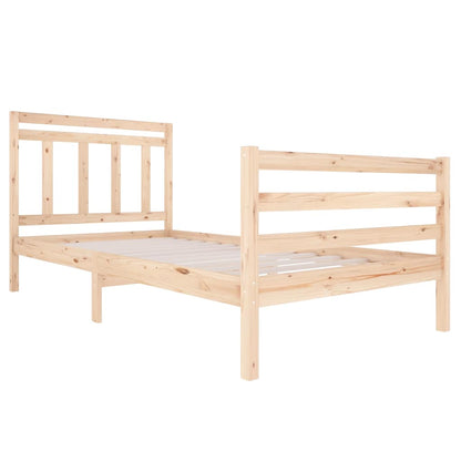 vidaXL Bed Frame without Mattress Solid Wood 100x200 cm - Brown - 205.5 x 106 x 100 cm