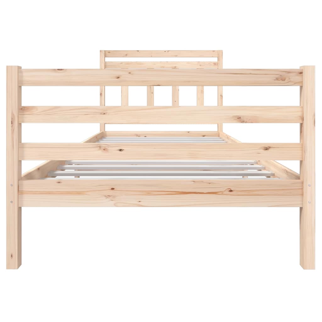 vidaXL Bed Frame without Mattress Solid Wood 100x200 cm - Brown - 205.5 x 106 x 100 cm