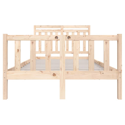 vidaXL Bed Frame without Mattress Solid Wood 140x200 cm - Brown - 205.5 x 146 x 100 cm - 64658