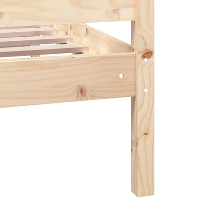 vidaXL Bed Frame without Mattress Solid Wood 140x200 cm - Brown - 205.5 x 146 x 100 cm - 64658
